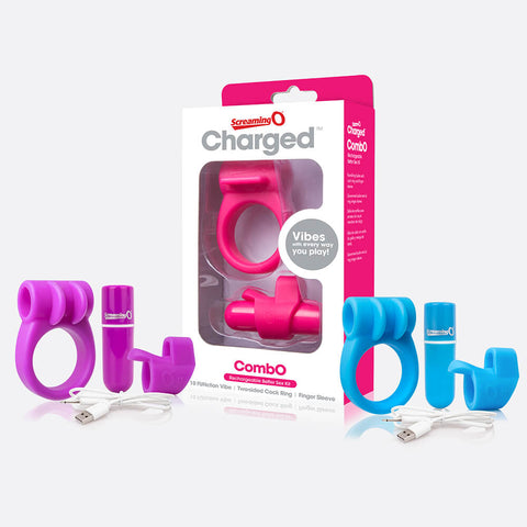 Screaming O Charged CombO Rechargeable Better Sex Kit (3 Colours Available) - Extreme Toyz Singapore - https://extremetoyz.com.sg - Sex Toys and Lingerie Online Store - Bondage Gear / Vibrators / Electrosex Toys / Wireless Remote Control Vibes / Sexy Lingerie and Role Play / BDSM / Dungeon Furnitures / Dildos and Strap Ons  / Anal and Prostate Massagers / Anal Douche and Cleaning Aide / Delay Sprays and Gels / Lubricants and more...