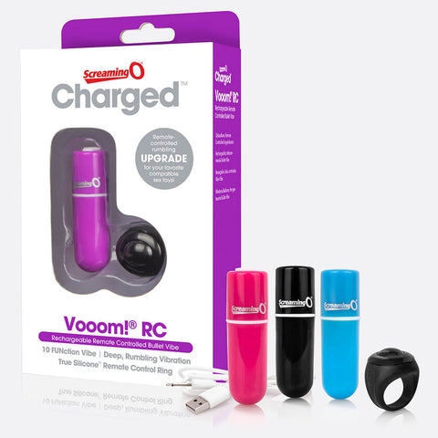 Screaming O Charged Vooom Remote Control Rechargeable Bullet Vibe (4 Colours Available) - Extreme Toyz Singapore - https://extremetoyz.com.sg - Sex Toys and Lingerie Online Store - Bondage Gear / Vibrators / Electrosex Toys / Wireless Remote Control Vibes / Sexy Lingerie and Role Play / BDSM / Dungeon Furnitures / Dildos and Strap Ons  / Anal and Prostate Massagers / Anal Douche and Cleaning Aide / Delay Sprays and Gels / Lubricants and more...