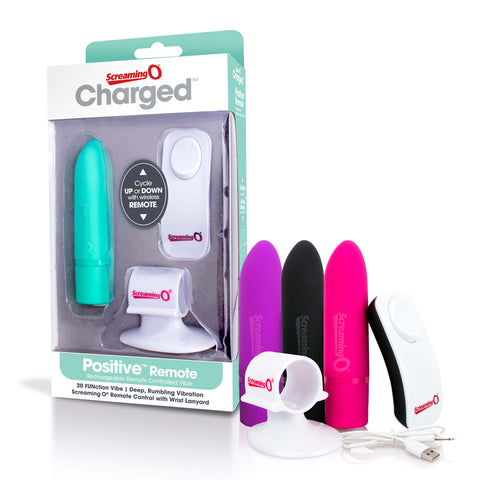 Screaming O Charged Positive Remote Control Rechargeable Vibe (4 Colours Available) - Extreme Toyz Singapore - https://extremetoyz.com.sg - Sex Toys and Lingerie Online Store - Bondage Gear / Vibrators / Electrosex Toys / Wireless Remote Control Vibes / Sexy Lingerie and Role Play / BDSM / Dungeon Furnitures / Dildos and Strap Ons  / Anal and Prostate Massagers / Anal Douche and Cleaning Aide / Delay Sprays and Gels / Lubricants and more...