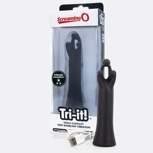 Screaming O Charged Tri-It! Rechargeable Triple Contact Deep Rumbling Vibe (3 Colours Available) - Extreme Toyz Singapore - https://extremetoyz.com.sg - Sex Toys and Lingerie Online Store - Bondage Gear / Vibrators / Electrosex Toys / Wireless Remote Control Vibes / Sexy Lingerie and Role Play / BDSM / Dungeon Furnitures / Dildos and Strap Ons  / Anal and Prostate Massagers / Anal Douche and Cleaning Aide / Delay Sprays and Gels / Lubricants and more...