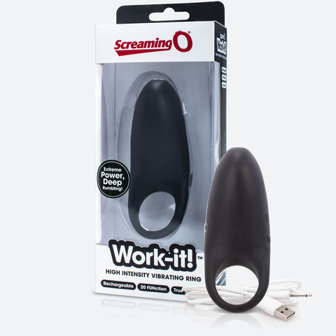 Screaming O Charged Work-It! High Intensity Rechargeable Cock Ring (3 Colours Available) - Extreme Toyz Singapore - https://extremetoyz.com.sg - Sex Toys and Lingerie Online Store - Bondage Gear / Vibrators / Electrosex Toys / Wireless Remote Control Vibes / Sexy Lingerie and Role Play / BDSM / Dungeon Furnitures / Dildos and Strap Ons  / Anal and Prostate Massagers / Anal Douche and Cleaning Aide / Delay Sprays and Gels / Lubricants and more...