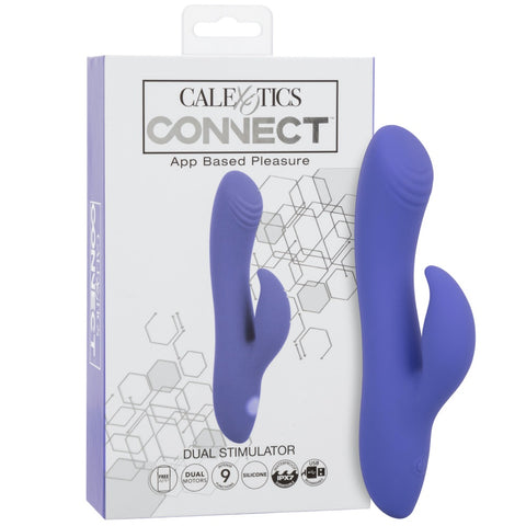 CalExotics Connect Dual Stimulator Rechargeable App-Controlled Rabbit Vibrator - Extreme Toyz Singapore - https://extremetoyz.com.sg - Sex Toys and Lingerie Online Store - Bondage Gear / Vibrators / Electrosex Toys / Wireless Remote Control Vibes / Sexy Lingerie and Role Play / BDSM / Dungeon Furnitures / Dildos and Strap Ons &nbsp;/ Anal and Prostate Massagers / Anal Douche and Cleaning Aide / Delay Sprays and Gels / Lubricants and more...