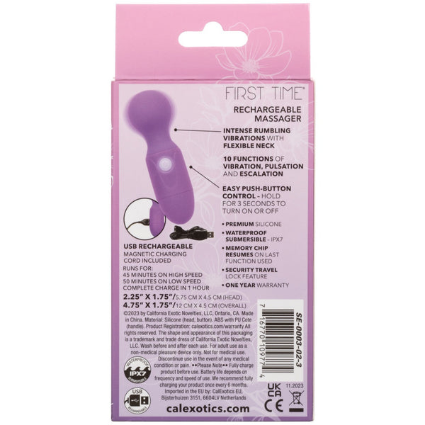 CalExotics First Time Rechargeable Wand Massager - Purple - Extreme Toyz Singapore - https://extremetoyz.com.sg - Sex Toys and Lingerie Online Store - Bondage Gear / Vibrators / Electrosex Toys / Wireless Remote Control Vibes / Sexy Lingerie and Role Play / BDSM / Dungeon Furnitures / Dildos and Strap Ons &nbsp;/ Anal and Prostate Massagers / Anal Douche and Cleaning Aide / Delay Sprays and Gels / Lubricants and more...