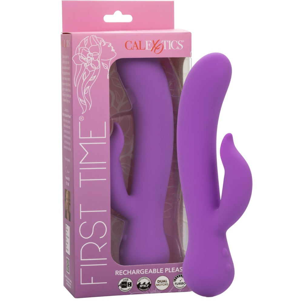 CalExotics First Time Rechargeable Pleaser Vibrator - Purple - Extreme Toyz Singapore - https://extremetoyz.com.sg - Sex Toys and Lingerie Online Store - Bondage Gear / Vibrators / Electrosex Toys / Wireless Remote Control Vibes / Sexy Lingerie and Role Play / BDSM / Dungeon Furnitures / Dildos and Strap Ons &nbsp;/ Anal and Prostate Massagers / Anal Douche and Cleaning Aide / Delay Sprays and Gels / Lubricants and more...