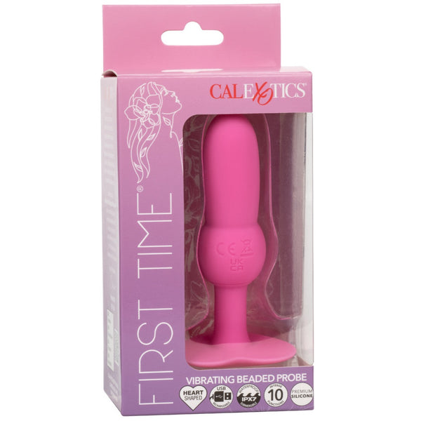 CalExotics First Time Rechargeable Vibrating Beaded Probe - Pink - Extreme Toyz Singapore - https://extremetoyz.com.sg - Sex Toys and Lingerie Online Store - Bondage Gear / Vibrators / Electrosex Toys / Wireless Remote Control Vibes / Sexy Lingerie and Role Play / BDSM / Dungeon Furnitures / Dildos and Strap Ons &nbsp;/ Anal and Prostate Massagers / Anal Douche and Cleaning Aide / Delay Sprays and Gels / Lubricants and more...