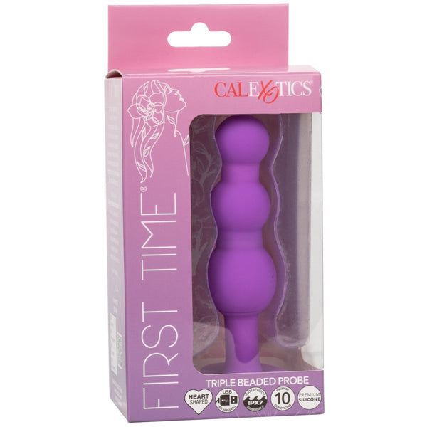 CalExotics First Time Rechargeable Triple Beaded Probe - Purple - Extreme Toyz Singapore - https://extremetoyz.com.sg - Sex Toys and Lingerie Online Store - Bondage Gear / Vibrators / Electrosex Toys / Wireless Remote Control Vibes / Sexy Lingerie and Role Play / BDSM / Dungeon Furnitures / Dildos and Strap Ons &nbsp;/ Anal and Prostate Massagers / Anal Douche and Cleaning Aide / Delay Sprays and Gels / Lubricants and more...