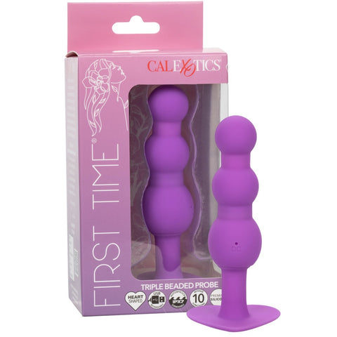 CalExotics First Time Rechargeable Triple Beaded Probe - Purple - Extreme Toyz Singapore - https://extremetoyz.com.sg - Sex Toys and Lingerie Online Store - Bondage Gear / Vibrators / Electrosex Toys / Wireless Remote Control Vibes / Sexy Lingerie and Role Play / BDSM / Dungeon Furnitures / Dildos and Strap Ons &nbsp;/ Anal and Prostate Massagers / Anal Douche and Cleaning Aide / Delay Sprays and Gels / Lubricants and more...