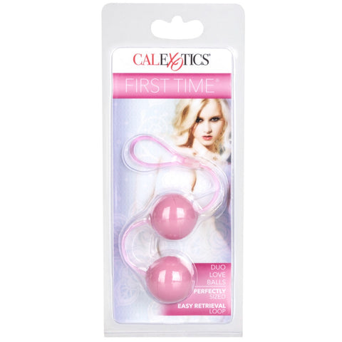 CalExotics First Time Love Balls Duo Lover Kegel Balls - Pink - Extreme Toyz Singapore - https://extremetoyz.com.sg - Sex Toys and Lingerie Online Store - Bondage Gear / Vibrators / Electrosex Toys / Wireless Remote Control Vibes / Sexy Lingerie and Role Play / BDSM / Dungeon Furnitures / Dildos and Strap Ons &nbsp;/ Anal and Prostate Massagers / Anal Douche and Cleaning Aide / Delay Sprays and Gels / Lubricants and more...