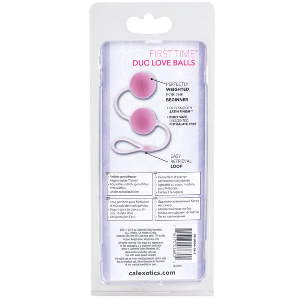 CalExotics First Time Love Balls Duo Lover Kegel Balls - Pink - Extreme Toyz Singapore - https://extremetoyz.com.sg - Sex Toys and Lingerie Online Store - Bondage Gear / Vibrators / Electrosex Toys / Wireless Remote Control Vibes / Sexy Lingerie and Role Play / BDSM / Dungeon Furnitures / Dildos and Strap Ons &nbsp;/ Anal and Prostate Massagers / Anal Douche and Cleaning Aide / Delay Sprays and Gels / Lubricants and more...