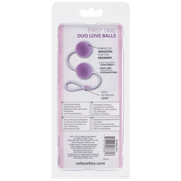 CalExotics First Time Love Balls Duo Lover Kegel Balls - Purple - Extreme Toyz Singapore - https://extremetoyz.com.sg - Sex Toys and Lingerie Online Store - Bondage Gear / Vibrators / Electrosex Toys / Wireless Remote Control Vibes / Sexy Lingerie and Role Play / BDSM / Dungeon Furnitures / Dildos and Strap Ons &nbsp;/ Anal and Prostate Massagers / Anal Douche and Cleaning Aide / Delay Sprays and Gels / Lubricants and more...