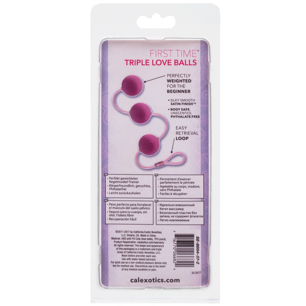 CalExotics First Time Love Balls Triple Kegel Balls - Pink - Extreme Toyz Singapore - https://extremetoyz.com.sg - Sex Toys and Lingerie Online Store - Bondage Gear / Vibrators / Electrosex Toys / Wireless Remote Control Vibes / Sexy Lingerie and Role Play / BDSM / Dungeon Furnitures / Dildos and Strap Ons &nbsp;/ Anal and Prostate Massagers / Anal Douche and Cleaning Aide / Delay Sprays and Gels / Lubricants and more...