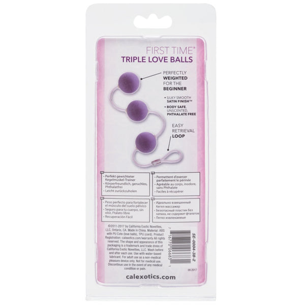 CalExotics First Time Love Balls Triple Kegel Balls - Purple - Extreme Toyz Singapore - https://extremetoyz.com.sg - Sex Toys and Lingerie Online Store - Bondage Gear / Vibrators / Electrosex Toys / Wireless Remote Control Vibes / Sexy Lingerie and Role Play / BDSM / Dungeon Furnitures / Dildos and Strap Ons &nbsp;/ Anal and Prostate Massagers / Anal Douche and Cleaning Aide / Delay Sprays and Gels / Lubricants and more...