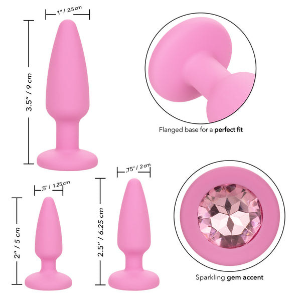 CalExotics First Time Crystal Booty Anal Plug Kit - Pink - Extreme Toyz Singapore - https://extremetoyz.com.sg - Sex Toys and Lingerie Online Store - Bondage Gear / Vibrators / Electrosex Toys / Wireless Remote Control Vibes / Sexy Lingerie and Role Play / BDSM / Dungeon Furnitures / Dildos and Strap Ons &nbsp;/ Anal and Prostate Massagers / Anal Douche and Cleaning Aide / Delay Sprays and Gels / Lubricants and more...