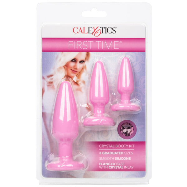 CalExotics First Time Crystal Booty Anal Plug Kit - Pink - Extreme Toyz Singapore - https://extremetoyz.com.sg - Sex Toys and Lingerie Online Store - Bondage Gear / Vibrators / Electrosex Toys / Wireless Remote Control Vibes / Sexy Lingerie and Role Play / BDSM / Dungeon Furnitures / Dildos and Strap Ons &nbsp;/ Anal and Prostate Massagers / Anal Douche and Cleaning Aide / Delay Sprays and Gels / Lubricants and more...