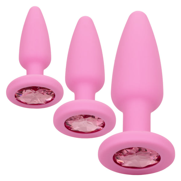 CalExotics First Time Crystal Booty Anal Plug Kit - Pink - Extreme Toyz Singapore - https://extremetoyz.com.sg - Sex Toys and Lingerie Online Store - Bondage Gear / Vibrators / Electrosex Toys / Wireless Remote Control Vibes / Sexy Lingerie and Role Play / BDSM / Dungeon Furnitures / Dildos and Strap Ons &nbsp;/ Anal and Prostate Massagers / Anal Douche and Cleaning Aide / Delay Sprays and Gels / Lubricants and more...