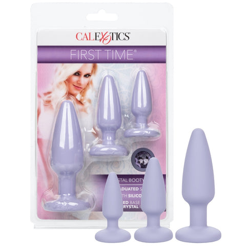 CalExotics First Time Crystal Booty Anal Plug Kit - Purple - Extreme Toyz Singapore - https://extremetoyz.com.sg - Sex Toys and Lingerie Online Store - Bondage Gear / Vibrators / Electrosex Toys / Wireless Remote Control Vibes / Sexy Lingerie and Role Play / BDSM / Dungeon Furnitures / Dildos and Strap Ons &nbsp;/ Anal and Prostate Massagers / Anal Douche and Cleaning Aide / Delay Sprays and Gels / Lubricants and more...