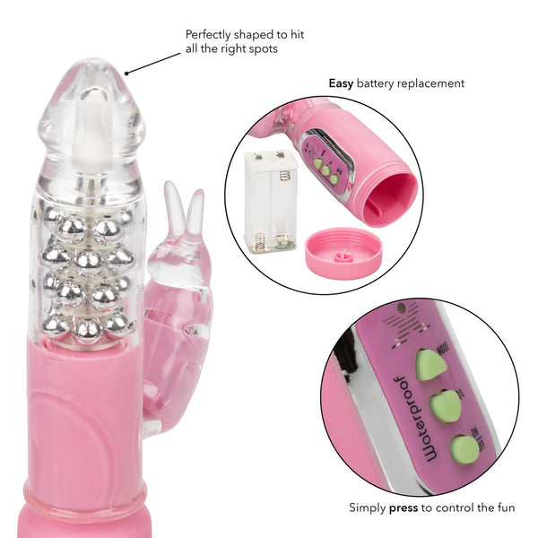 CalExotics First Time Jack Rabbit Vibrator - Pink - Extreme Toyz Singapore - https://extremetoyz.com.sg - Sex Toys and Lingerie Online Store - Bondage Gear / Vibrators / Electrosex Toys / Wireless Remote Control Vibes / Sexy Lingerie and Role Play / BDSM / Dungeon Furnitures / Dildos and Strap Ons &nbsp;/ Anal and Prostate Massagers / Anal Douche and Cleaning Aide / Delay Sprays and Gels / Lubricants and more...