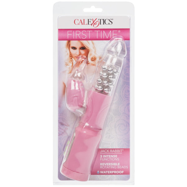 CalExotics First Time Jack Rabbit Vibrator - Pink - Extreme Toyz Singapore - https://extremetoyz.com.sg - Sex Toys and Lingerie Online Store - Bondage Gear / Vibrators / Electrosex Toys / Wireless Remote Control Vibes / Sexy Lingerie and Role Play / BDSM / Dungeon Furnitures / Dildos and Strap Ons &nbsp;/ Anal and Prostate Massagers / Anal Douche and Cleaning Aide / Delay Sprays and Gels / Lubricants and more...