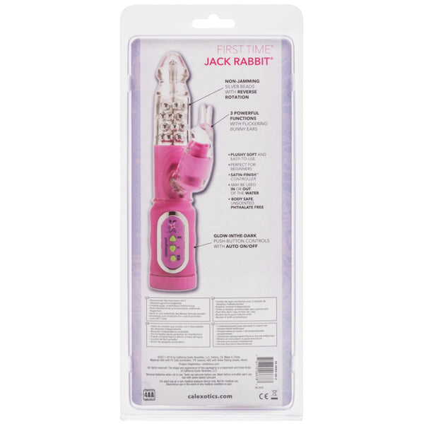 CalExotics First Time Jack Rabbit Vibrator - Pink - Extreme Toyz Singapore - https://extremetoyz.com.sg - Sex Toys and Lingerie Online Store - Bondage Gear / Vibrators / Electrosex Toys / Wireless Remote Control Vibes / Sexy Lingerie and Role Play / BDSM / Dungeon Furnitures / Dildos and Strap Ons &nbsp;/ Anal and Prostate Massagers / Anal Douche and Cleaning Aide / Delay Sprays and Gels / Lubricants and more...