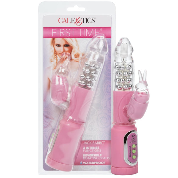 CalExotics First Time Jack Rabbit Vibrator - Pink - Extreme Toyz Singapore - https://extremetoyz.com.sg - Sex Toys and Lingerie Online Store - Bondage Gear / Vibrators / Electrosex Toys / Wireless Remote Control Vibes / Sexy Lingerie and Role Play / BDSM / Dungeon Furnitures / Dildos and Strap Ons &nbsp;/ Anal and Prostate Massagers / Anal Douche and Cleaning Aide / Delay Sprays and Gels / Lubricants and more...