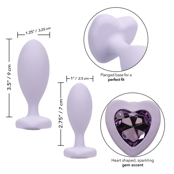 CalExotics First Time Crystal Booty Duo Anal Plug Set - Purple - Extreme Toyz Singapore - https://extremetoyz.com.sg - Sex Toys and Lingerie Online Store - Bondage Gear / Vibrators / Electrosex Toys / Wireless Remote Control Vibes / Sexy Lingerie and Role Play / BDSM / Dungeon Furnitures / Dildos and Strap Ons &nbsp;/ Anal and Prostate Massagers / Anal Douche and Cleaning Aide / Delay Sprays and Gels / Lubricants and more...