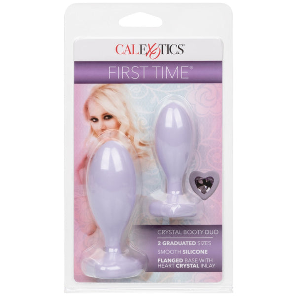 CalExotics First Time Crystal Booty Duo Anal Plug Set - Purple - Extreme Toyz Singapore - https://extremetoyz.com.sg - Sex Toys and Lingerie Online Store - Bondage Gear / Vibrators / Electrosex Toys / Wireless Remote Control Vibes / Sexy Lingerie and Role Play / BDSM / Dungeon Furnitures / Dildos and Strap Ons &nbsp;/ Anal and Prostate Massagers / Anal Douche and Cleaning Aide / Delay Sprays and Gels / Lubricants and more...