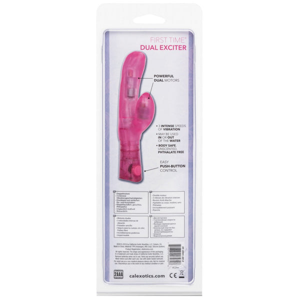 CalExotics First Time Dual Exciter Vibrator - Pink - Extreme Toyz Singapore - https://extremetoyz.com.sg - Sex Toys and Lingerie Online Store - Bondage Gear / Vibrators / Electrosex Toys / Wireless Remote Control Vibes / Sexy Lingerie and Role Play / BDSM / Dungeon Furnitures / Dildos and Strap Ons &nbsp;/ Anal and Prostate Massagers / Anal Douche and Cleaning Aide / Delay Sprays and Gels / Lubricants and more...