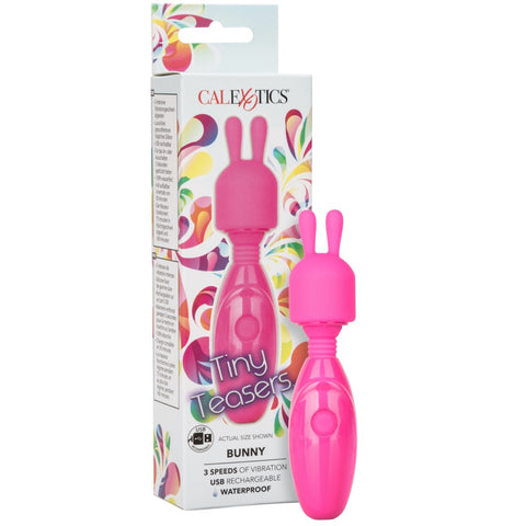 CalExotics Tiny Teasers Bunny Rechargeable Mini Wand Vibrator - Extreme Toyz Singapore - https://extremetoyz.com.sg - Sex Toys and Lingerie Online Store - Bondage Gear / Vibrators / Electrosex Toys / Wireless Remote Control Vibes / Sexy Lingerie and Role Play / BDSM / Dungeon Furnitures / Dildos and Strap Ons &nbsp;/ Anal and Prostate Massagers / Anal Douche and Cleaning Aide / Delay Sprays and Gels / Lubricants and more...