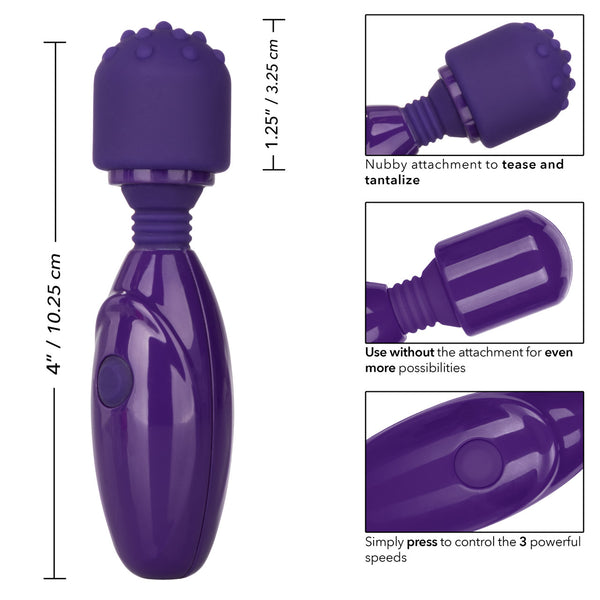 CalExotics Tiny Teasers Nubby Rechargeable Mini Wand Vibrator - Extreme Toyz Singapore - https://extremetoyz.com.sg - Sex Toys and Lingerie Online Store - Bondage Gear / Vibrators / Electrosex Toys / Wireless Remote Control Vibes / Sexy Lingerie and Role Play / BDSM / Dungeon Furnitures / Dildos and Strap Ons &nbsp;/ Anal and Prostate Massagers / Anal Douche and Cleaning Aide / Delay Sprays and Gels / Lubricants and more...