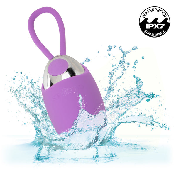 Turbo Buzz 10-Function Rechargeable Bullet with Removable Silicone Sleeve - Purple