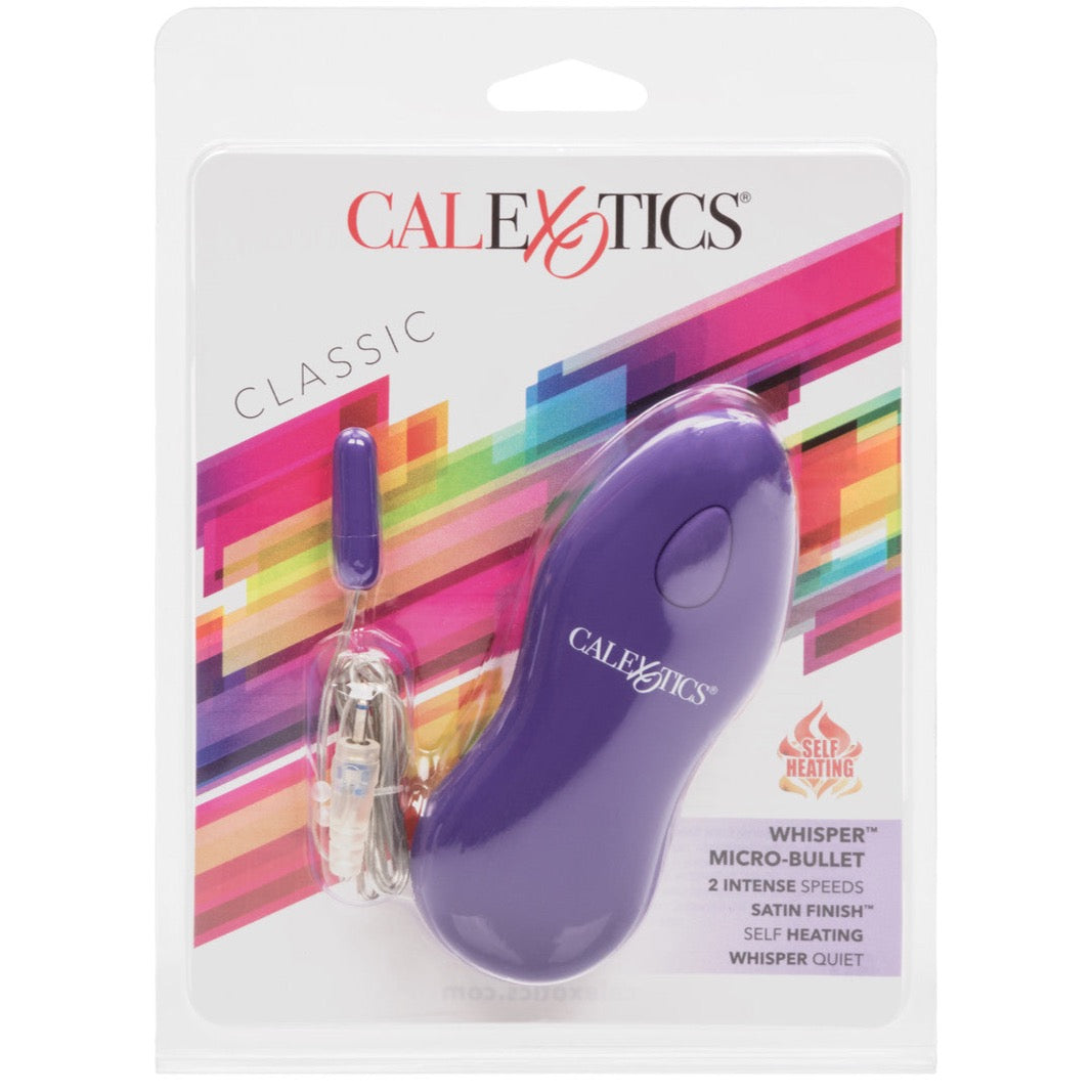 CalExotics Classic Whisper Micro-Heated Bullet Vibrator with Universal Plug-In-Jack - Purple - Extreme Toyz Singapore - https://extremetoyz.com.sg - Sex Toys and Lingerie Online Store - Bondage Gear / Vibrators / Electrosex Toys / Wireless Remote Control Vibes / Sexy Lingerie and Role Play / BDSM / Dungeon Furnitures / Dildos and Strap Ons &nbsp;/ Anal and Prostate Massagers / Anal Douche and Cleaning Aide / Delay Sprays and Gels / Lubricants and more...