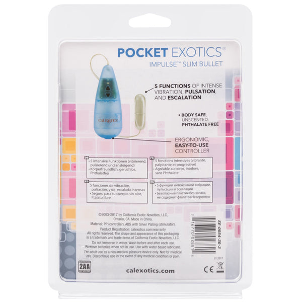 CalExotics Pocket Exotics Impulse Slim Bullet - Extreme Toyz Singapore - https://extremetoyz.com.sg - Sex Toys and Lingerie Online Store - Bondage Gear / Vibrators / Electrosex Toys / Wireless Remote Control Vibes / Sexy Lingerie and Role Play / BDSM / Dungeon Furnitures / Dildos and Strap Ons &nbsp;/ Anal and Prostate Massagers / Anal Douche and Cleaning Aide / Delay Sprays and Gels / Lubricants and more...