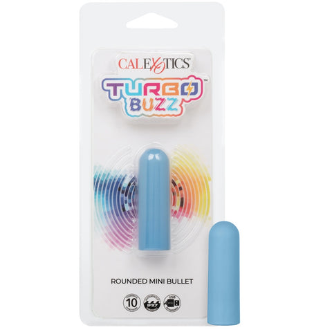 Turbo Buzz 10-Function Rechargeable Rounded Mini Bullet - Blue