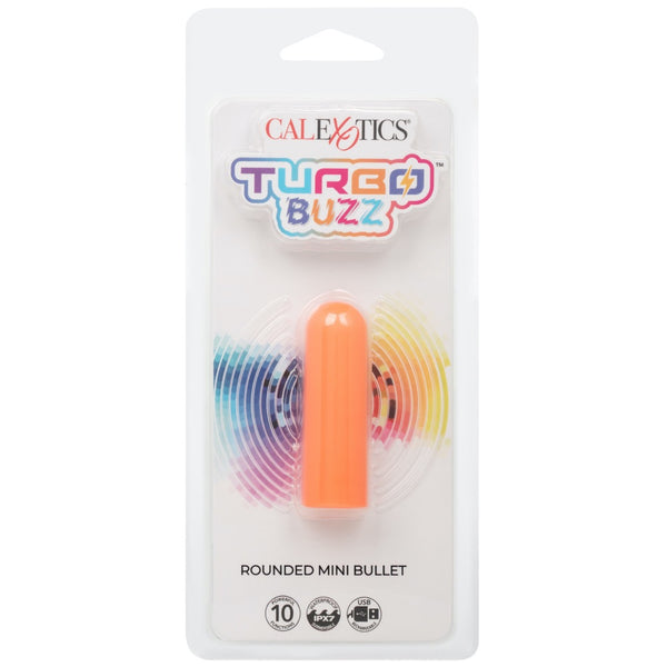 Turbo Buzz 10-Function Rechargeable Rounded Mini Bullet - Orange