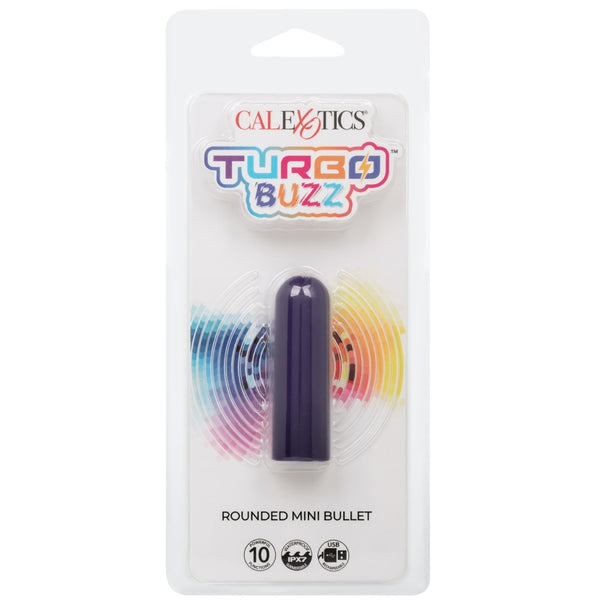 Turbo Buzz 10-Function Rechargeable Rounded Mini Bullet - Purple