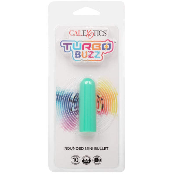 Turbo Buzz 10-Function Rechargeable Rounded Mini Bullet - Green