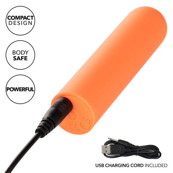 Turbo Buzz 10-Function Rechargeable Rounded Bullet - Orange