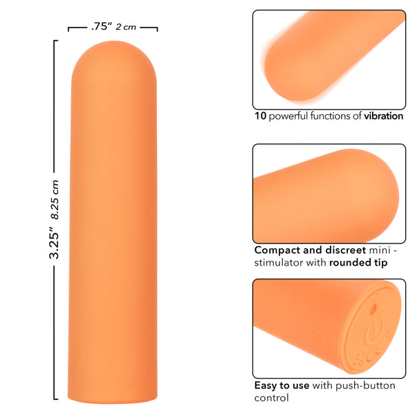 Turbo Buzz 10-Function Rechargeable Rounded Bullet - Orange