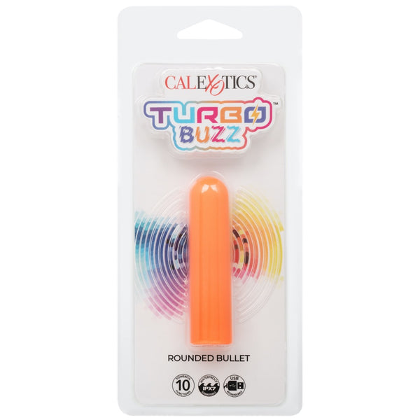 Turbo Buzz 10-Function Rechargeable Rounded Bullet - Orange