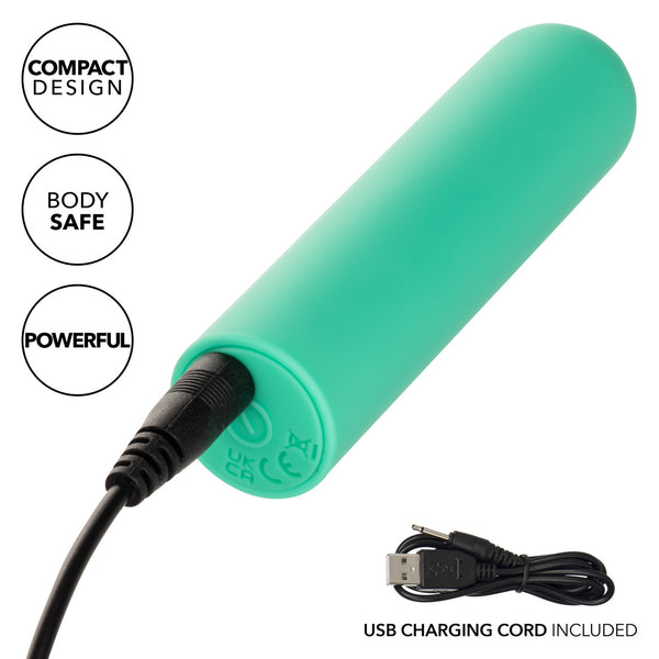 Turbo Buzz 10-Function Rechargeable Rounded Bullet - Green