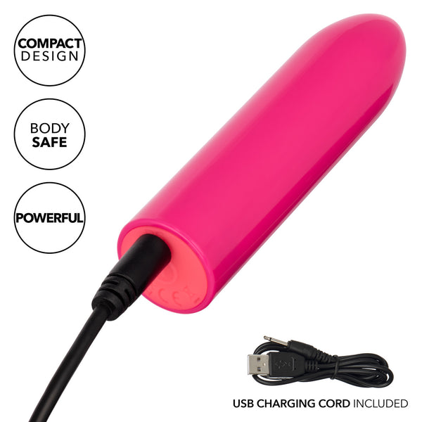 Turbo Buzz 10-Function Rechargeable Classic Mini Bullet - Pink