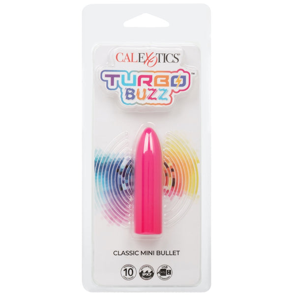 Turbo Buzz 10-Function Rechargeable Classic Mini Bullet - Pink