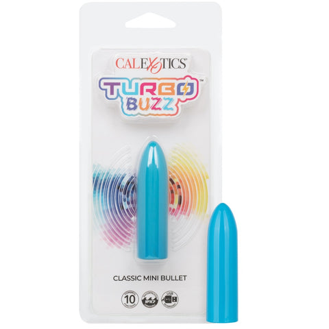 Turbo Buzz 10-Function Rechargeable Classic Mini Bullet - Blue