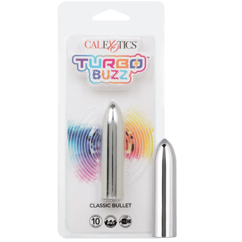 Turbo Buzz 10-Function Rechargeable Classic Bullet - Silver