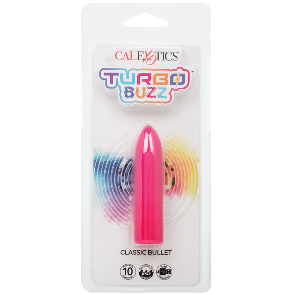 Turbo Buzz 10-Function Rechargeable Classic Bullet - Pink