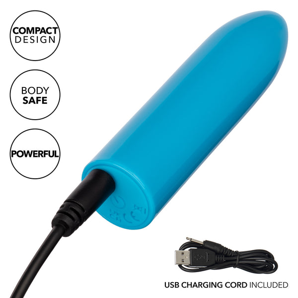 Turbo Buzz 10-Function Rechargeable Classic Bullet - Blue