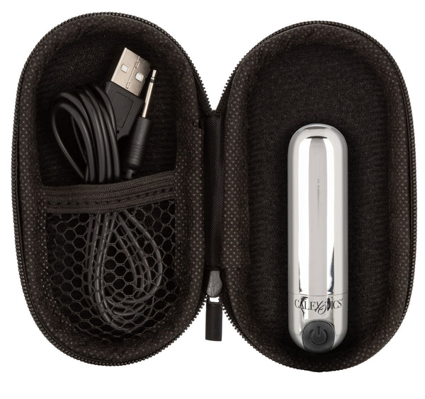 CalExotics Rechargeable Hideaway Bullet - Silver - Extreme Toyz Singapore - https://extremetoyz.com.sg - Sex Toys and Lingerie Online Store - Bondage Gear / Vibrators / Electrosex Toys / Wireless Remote Control Vibes / Sexy Lingerie and Role Play / BDSM / Dungeon Furnitures / Dildos and Strap Ons &nbsp;/ Anal and Prostate Massagers / Anal Douche and Cleaning Aide / Delay Sprays and Gels / Lubricants and more...