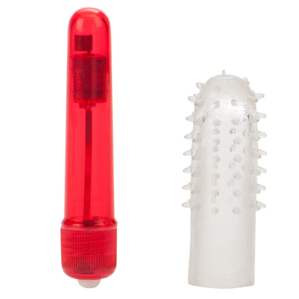 CalExotics Travel Blaster Bullet with Nubby Sleeve - Red - Extreme Toyz Singapore - https://extremetoyz.com.sg - Sex Toys and Lingerie Online Store - Bondage Gear / Vibrators / Electrosex Toys / Wireless Remote Control Vibes / Sexy Lingerie and Role Play / BDSM / Dungeon Furnitures / Dildos and Strap Ons &nbsp;/ Anal and Prostate Massagers / Anal Douche and Cleaning Aide / Delay Sprays and Gels / Lubricants and more...