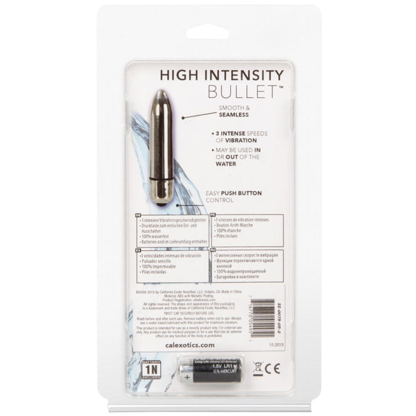 CalExotics High Intensity Bullet - Silver - Extreme Toyz Singapore - https://extremetoyz.com.sg - Sex Toys and Lingerie Online Store - Bondage Gear / Vibrators / Electrosex Toys / Wireless Remote Control Vibes / Sexy Lingerie and Role Play / BDSM / Dungeon Furnitures / Dildos and Strap Ons &nbsp;/ Anal and Prostate Massagers / Anal Douche and Cleaning Aide / Delay Sprays and Gels / Lubricants and more...