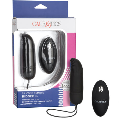 CalExotics Remote Controlled Silicone Remote Ridged G Bullet - Extreme Toyz Singapore - https://extremetoyz.com.sg - Sex Toys and Lingerie Online Store - Bondage Gear / Vibrators / Electrosex Toys / Wireless Remote Control Vibes / Sexy Lingerie and Role Play / BDSM / Dungeon Furnitures / Dildos and Strap Ons &nbsp;/ Anal and Prostate Massagers / Anal Douche and Cleaning Aide / Delay Sprays and Gels / Lubricants and more...